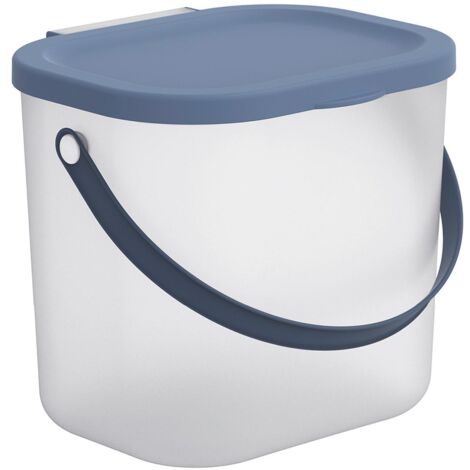 Rotho Waschmittelbehälter Albula 6 L blau transparent Waschmittelbox mit Deckel