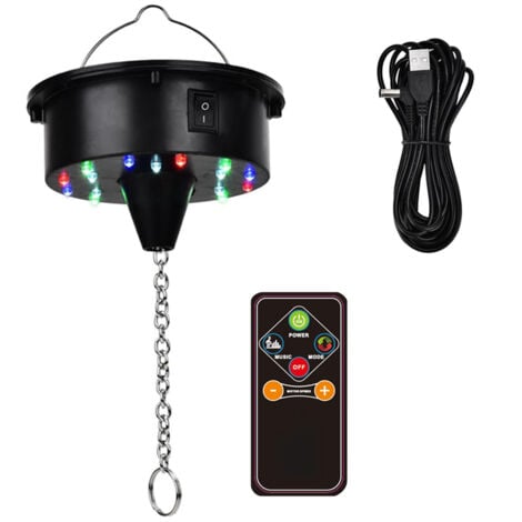 TLILY Rotierende Discokugel-Motorlichter mit Fernbedienung, 18 LEDs für 12 16 20 24 Zoll Spiegelrotator (ohne Kugel)