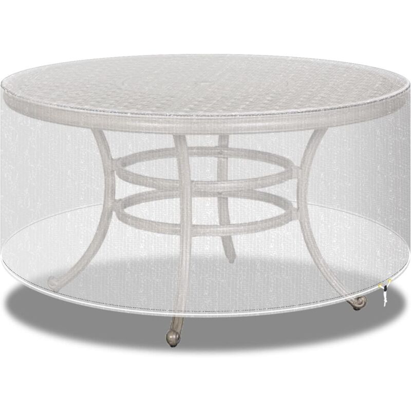 Rotin Couvre Meubles autour de la table de terrasse imperméable - rond - Extra Large 130x71cm Transparent