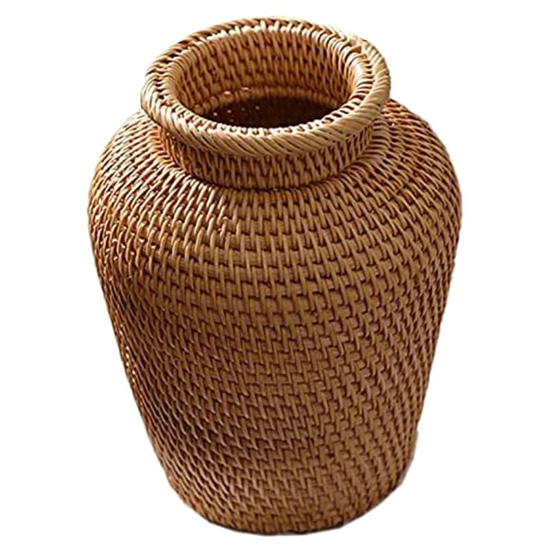 Rotin Tissé Vase Art Vase Mode DéCoration de Table Plantes Pot de Fleur Faddish Pot de Fleur pour la DéCoration IntéRieure