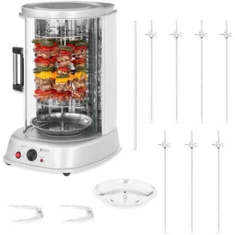 ROYAL CATERING Rôtissoire Verticale Grill Machine Kebab Multifonction Accessoires 3-en-1 1800w