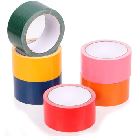 rotoli di nastro adesivo impermeabile multiuso, 6 colori, 5 cm x 9,7 m di lunghezza, nastro adesivo resistente arcobaleno, senza residui