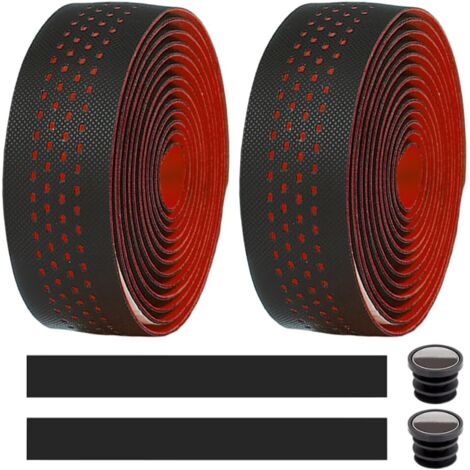 rotoli di nastro per manubrio da bicicletta, nastro per manubrio da bici da strada, in pelle traspirante, EVA PU, antiscivolo, ammortizzante, confortevole, striscia adesiva con tappo terminale