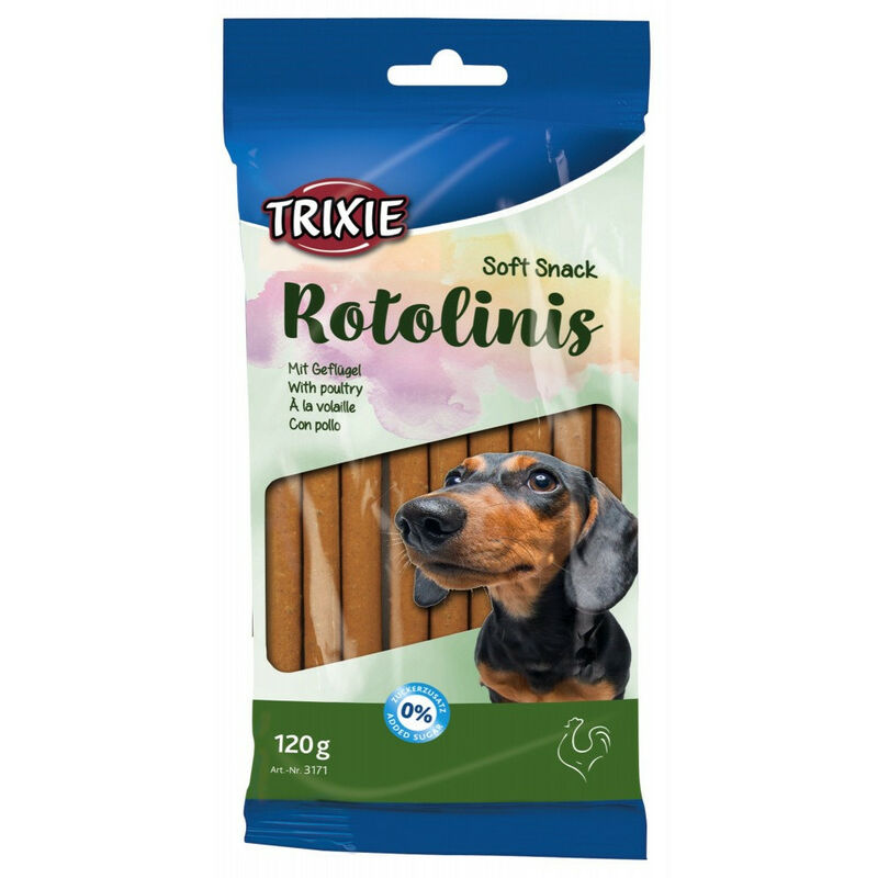 friandise chien Soft Snack Rotolinis a la volaille 120g soit 12 pieces