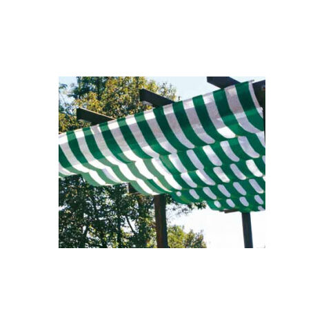 Rotolo 6 mt Telone Ombreggiante Frangisole Bicolore Bianco/Verde - H 400 - per Copertura Pergola/Gazebo