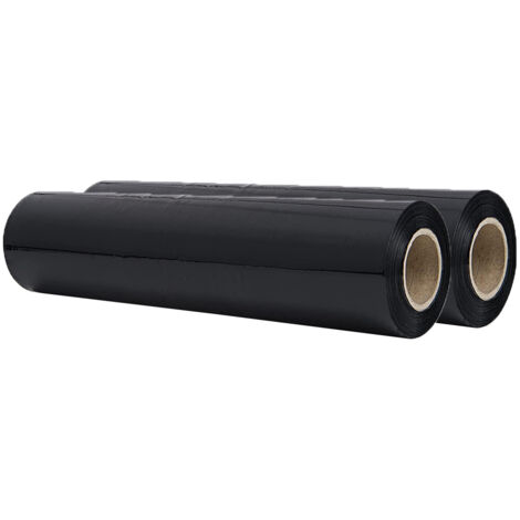 Rotolo Bobina SET 2 pellicole film estensibile NERA kg2,4 H50cm 23my per imballi manuale imballaggio pallet pedane scatole forte