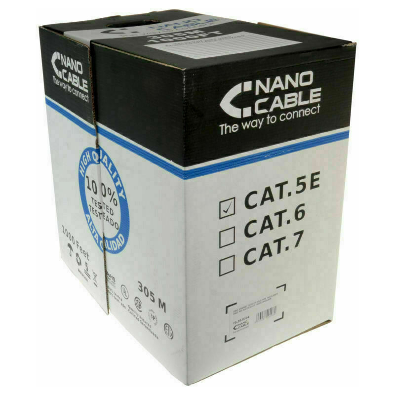 Image of Dieffematic - Rotolo Box Matassa Bobina Lan Cat5e Utp Cavo Ethernet Di Rete 305 Metri 24 Awg