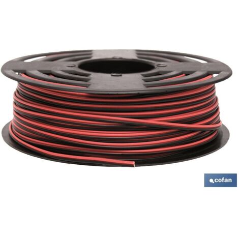 Rotolo da 100m Cavo Parallelo Rosso/Nero (2x0,75)