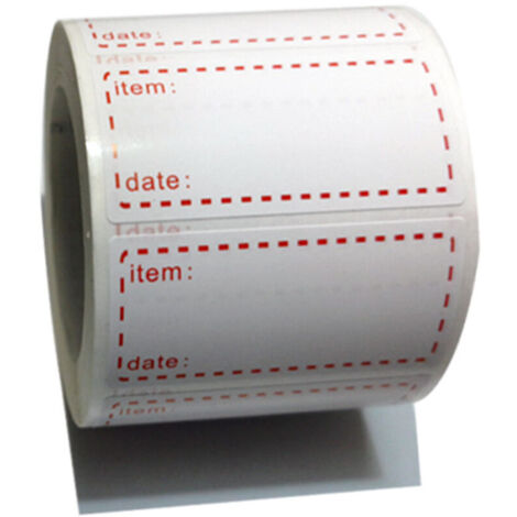 Rotolo di 2 etichette autoadesive per congelatore KZQ (1000 pezzi, 50 x 25 mm), rimovibili, per casa o ristorante.