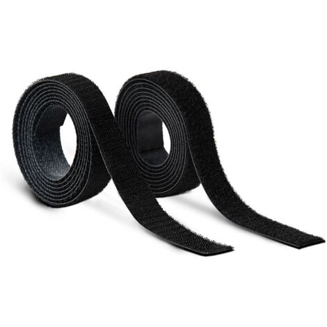 Rotolo di bloccaggio a gancio e velcro adesivo termico 20mm x 1,5m. Nero, 2145-3, Inofix