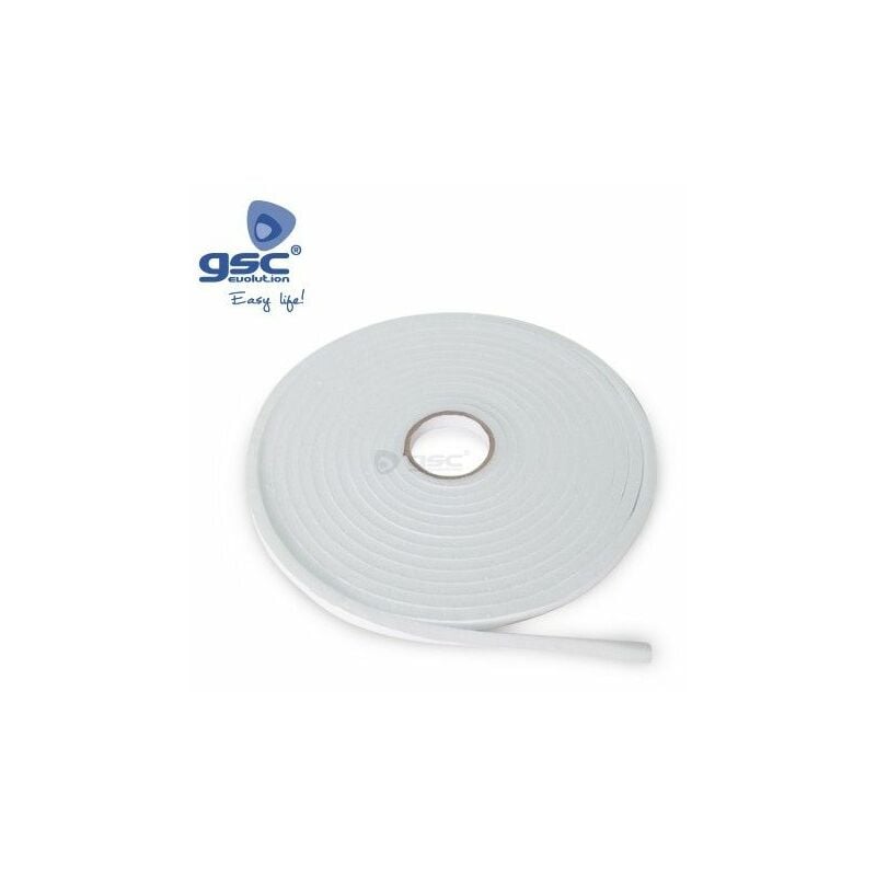 Rotolo di gomma piuma adesivo 9mm 10M bianco GSC 003803806