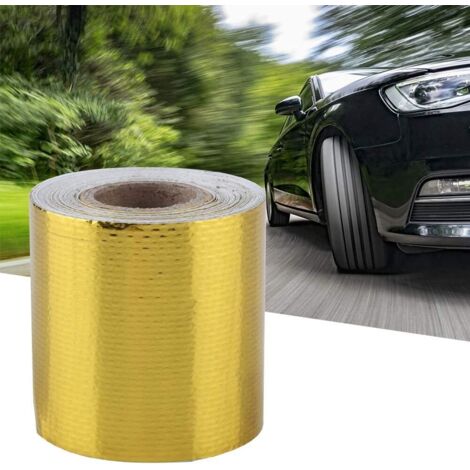 Rotolo di nastro adesivo autoadesivo in lamina di alluminio riflettente dorato da 5 cm x 5 m, resistente alle alte temperature e con isolamento termico