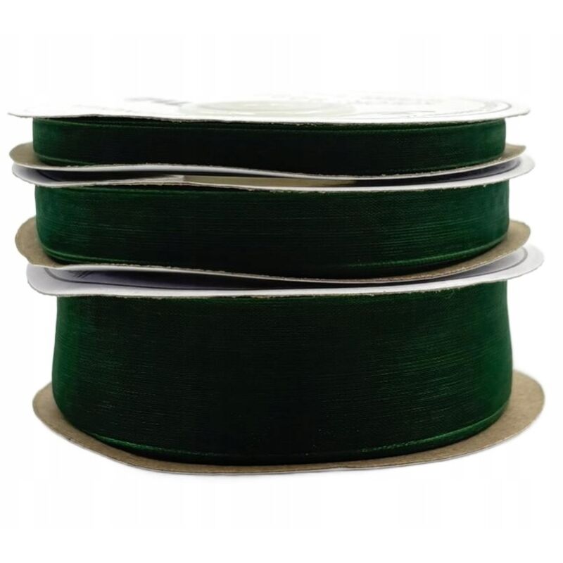 Rotolo di nastro di chiffon verde bottiglia 6 mm 32 m per decorazione