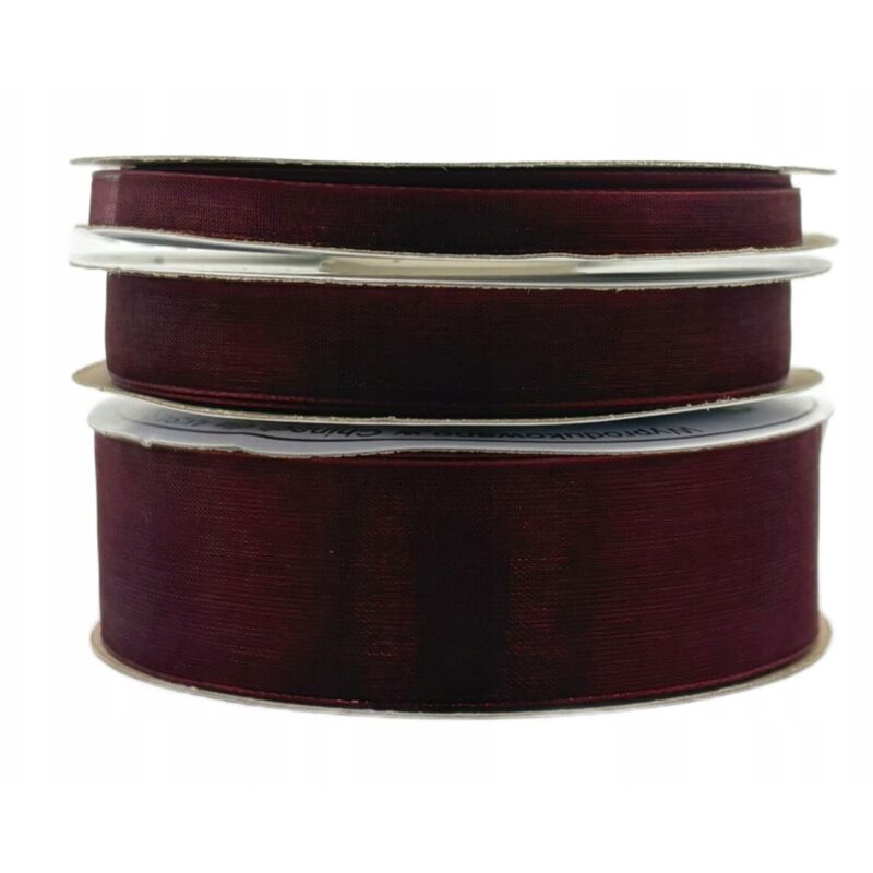 Rotolo di nastro in chiffon bordeaux da 12 mm e 32 m per decorazioni
