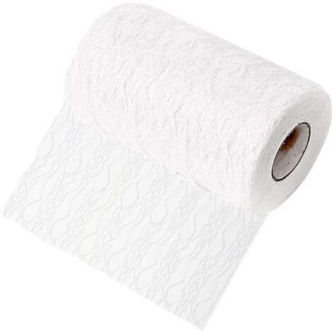 Rotolo di pizzo di cotone bianco, bordo in pizzo vintage, nastro di pizzo, runner da tavolo in pizzo, per decorazioni fai da te per tavoli da matrimonio, confezioni regalo per festival natalizi, 1 rot