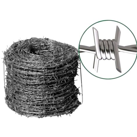 Rotolo fili spinato Extra Pesante zincato 2 fili 4 punte a maglie ondulate