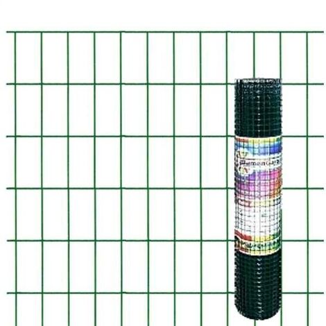 Rotolo rete elettrosaldata zincata e plastificata - 25 metri - maglie 75x50mm - Altezza: 1,00 m