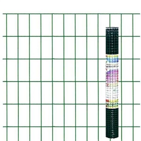 Rotolo rete elettrosaldata zincata e plastificata - 5 metri - maglia 12,5x12,5 mm - Altezza: 1,00 m