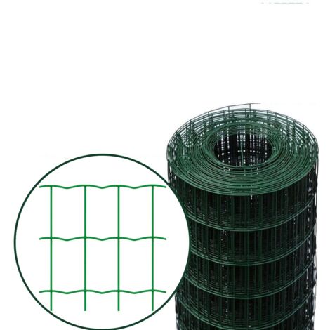 Rotolo Rete Metallica elettrosaldata zincata plastificata a maglie ondulate - Altezza: 125 cm