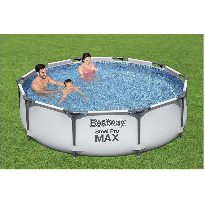 Trade Shop - Piscina Fuori Terra Rotonda Steel Pro Max Set 305 X 76 Cm Pompa 1.249 L/H 56408 -
