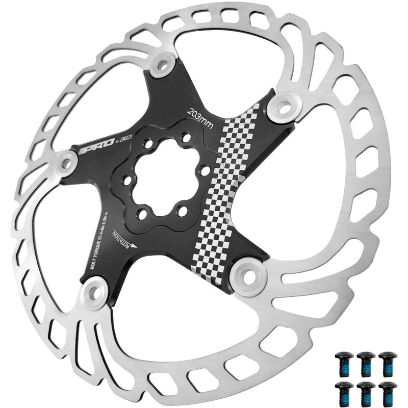 

Rotor de disco de freno flotante de 160 mm / 180 mm / 203 mm con 6 pernos para bicicleta de carretera de montana MTB,Negro, 203 mm