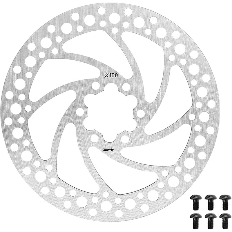 

Rotor de freno de disco de scooter electrico de 140 mm / 160 mm Pastilla de freno de disco de scooter electrico de acero inoxidable con 6 pernos,160