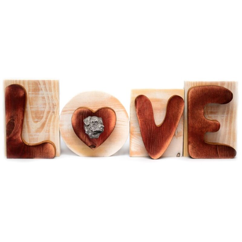 Rottweiler II - panneau LOVE en bois, décoration d'intérieur avec chien, charmante décoration d'étagère par Art-Dog