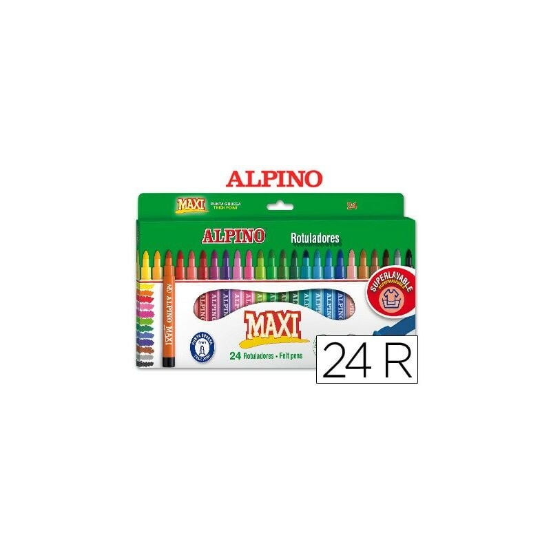 

Rotulador alpino maxi caja de 24 colores