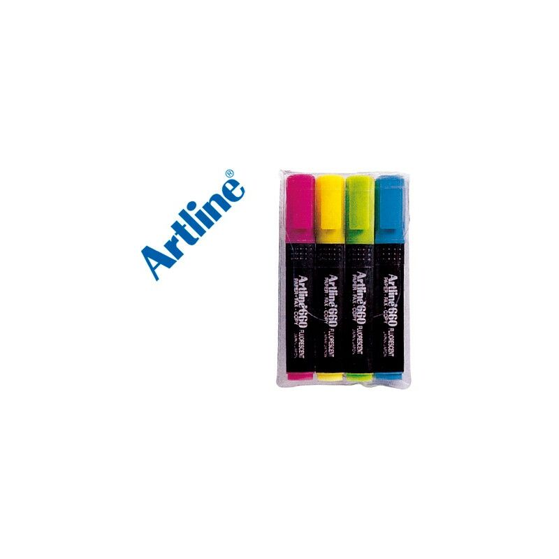 

Rotulador artline fluorescente ek-660 4 -punta biselada -bolsa de 4 rotuladores