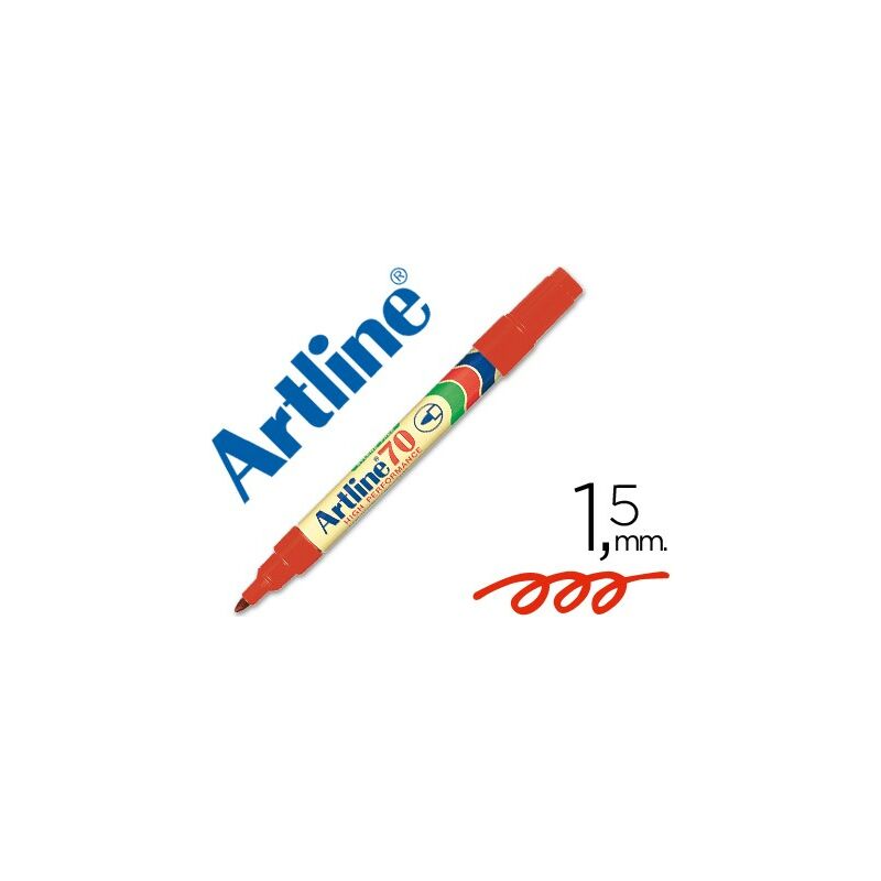 

Rotulador artline marcador permanente ek-70 rojo -punta redonda 1.5 mm -papel metal y cristal