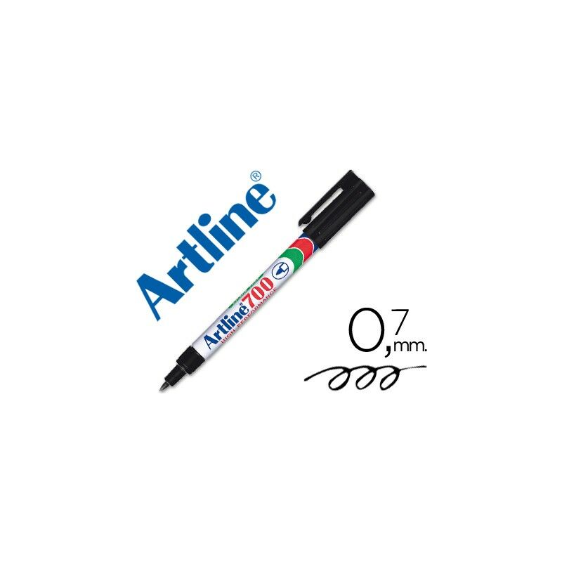 

Liderpapel - Rotulador artline marcador permanente ek-700 negro -punta redonda 0.7 mm -papel metal y cristal