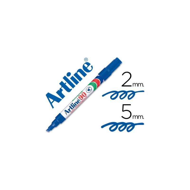 

Rotulador artline marcador permanente ek-90 azul -punta biselada 5 mm -papel metal y cristal (pack de 12 uds.)