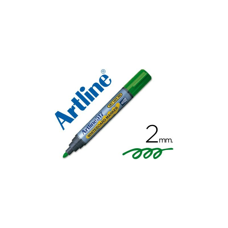 

Artline - Rotulador pizarra ek-517 verde -punta redonda 2 mm -tinta de bajo olor (pack de 12 uds.)