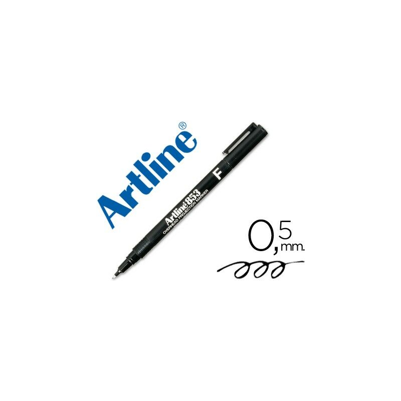 

Rotulador artline retroproyeccion punta fibra permanente ek-853 negro -punta redonda 0.5 mm (pack de 12 uds.)