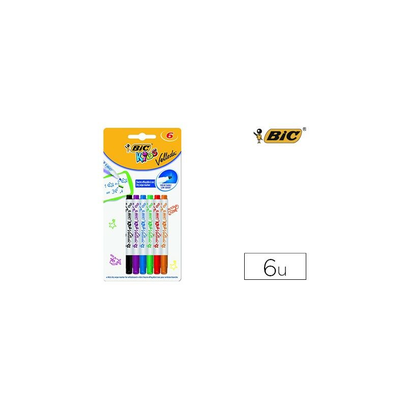 

Genérica - Velleda marcador kids mini pizarra blanca borrado ptimo blister 6 colores -6u-