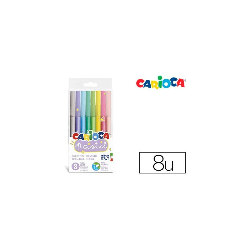 

Carioca rotulador pastel punta conica colores - caja de 8