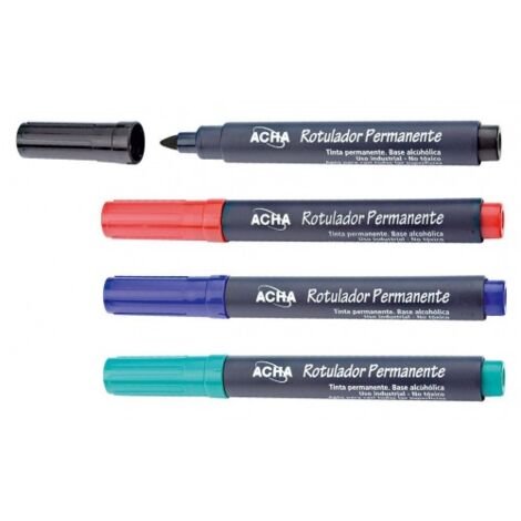 ROTULADOR DE TINTA PERMANENTE "ACHA". FINO-PUNTA REDONDA  NEGRO - ACHA