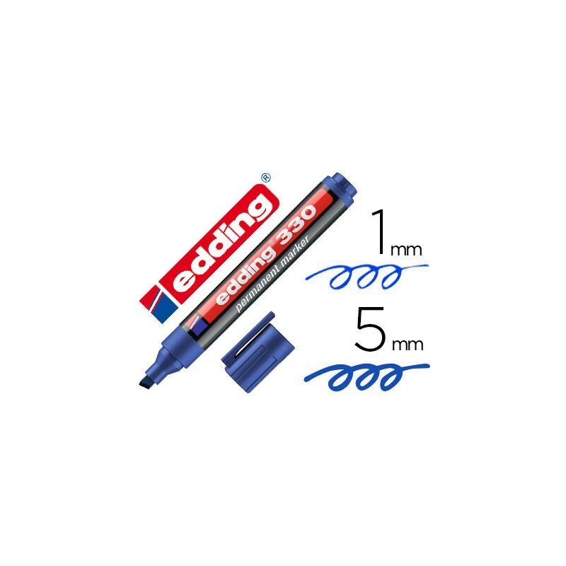 

Rotulador edding marcador permanente 330 azul punta biselada 1-5 mm recargable (pack de 10 uds.)