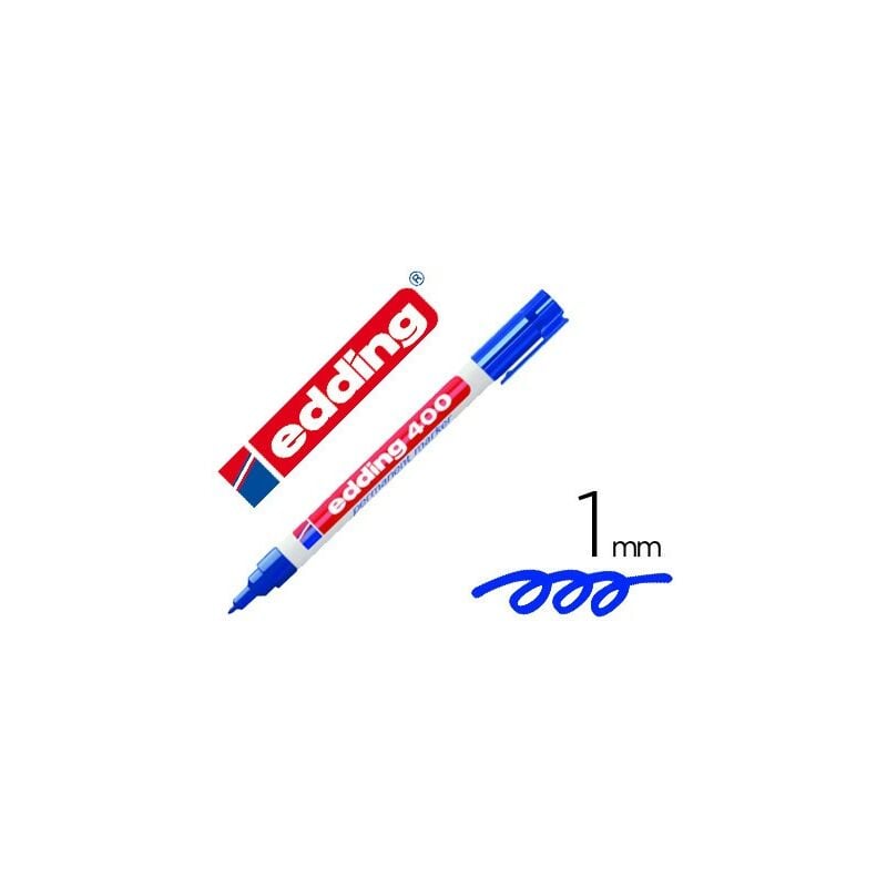 

Rotulador edding marcador permanente 400 azul punta redonda 1 mm recargable (pack de 10 uds.)