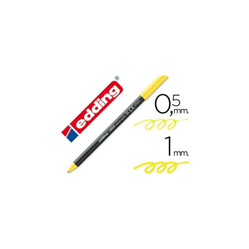 

Liderpapel - Rotulador edding punta fibra 1200 amarillo neon n.65 punta de fibra 0,5 mm (pack de 10 uds.)
