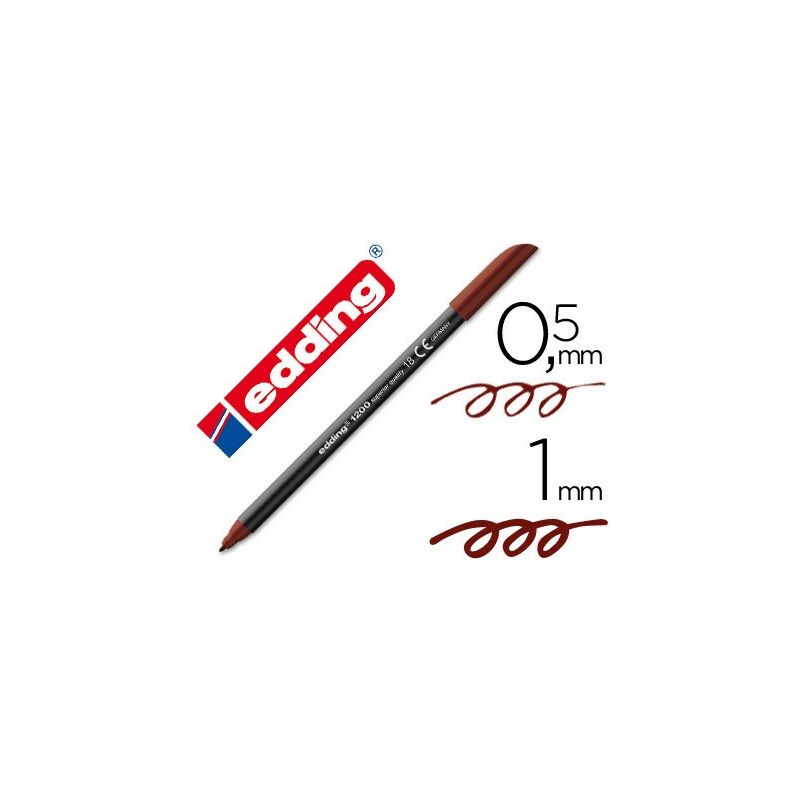 

Rotulador edding punta fibra 1200 marron oscuro n. 18 -punta redonda 0.5 mm (pack de 5 uds.)