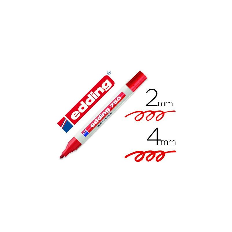 

Rotulador edding punta fibra 750 rojo punta redonda 2-4 mm (pack de 10 uds.)