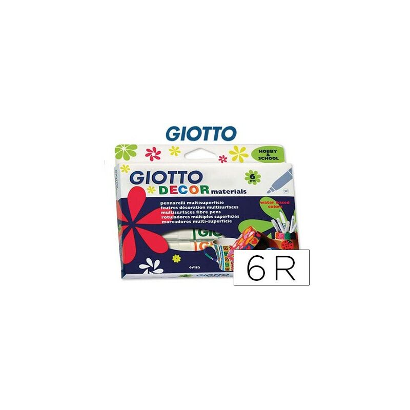 

Giotto rotuladores para decoracion decor materiales cualquier superficie colores estuche de 6u