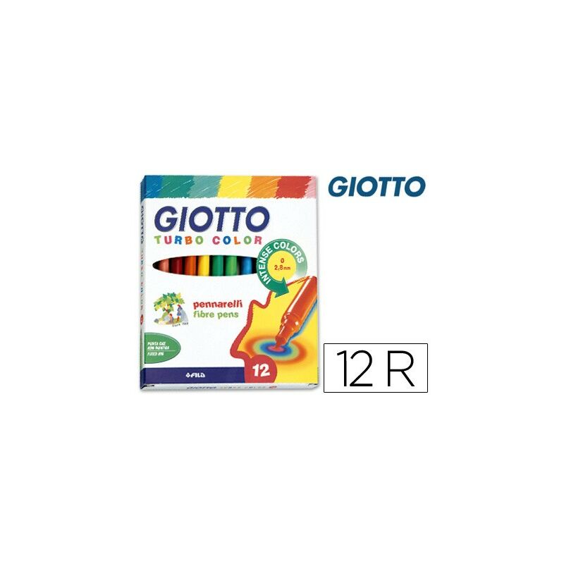 

Rotulador giotto turbo color caja de 12 colores lavables con punta bloqueada (pack de 10 uds.)