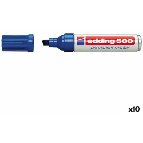 Rotulador permanente Edding 500 Azul (10 Unidades)
