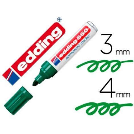 Rotulador permanente Edding 550 Verde (10 Unidades)