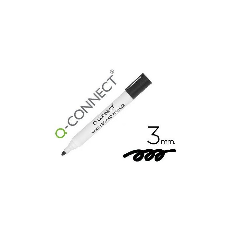 Image of Rotulador Q-connect pizarra blanca color negro punta redonda 3.0 mm (pack de 10 uds.)