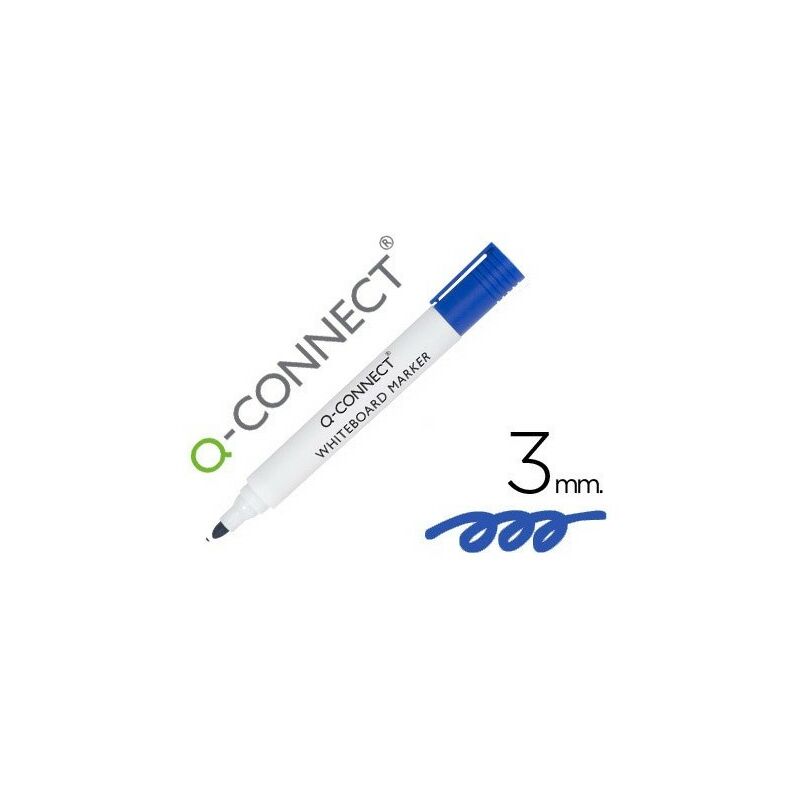 Image of Rotulador Q-connect pizarra blanca color azul punta redonda 3.0 mm (pack de 10 uds.)