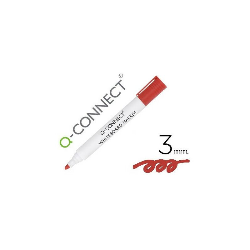Image of Rotulador Q-connect pizarra blanca color rojo punta redonda 3.0 mm (pack de 10 uds.)