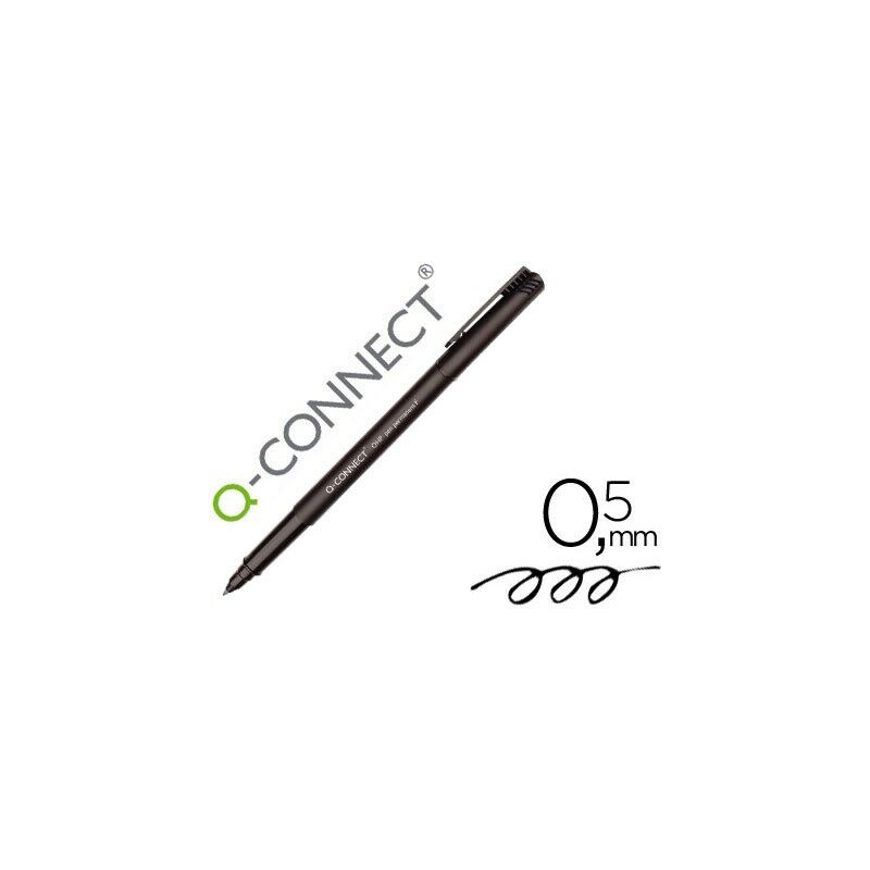 

Rotulador q-connect retroproyeccion punta fibra super fina redonda 0.5 mm permanente negro (pack de 10 uds.)